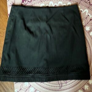 LOFT Black Mini Pencil Skirt for Work- or dress down- great hem detail lined